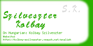 szilveszter kolbay business card